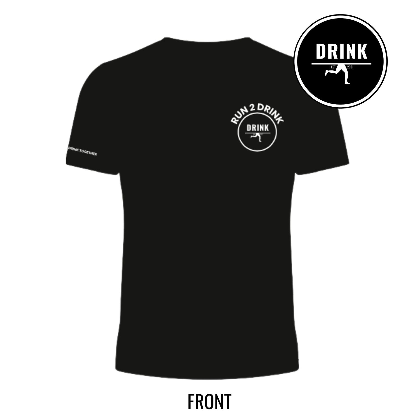 Run 2 DRINK Technical T-shirt - Black